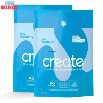 Creatine Monohydrate Gummies for Men & Women β Blue Raspberry Flavor β 90 Count