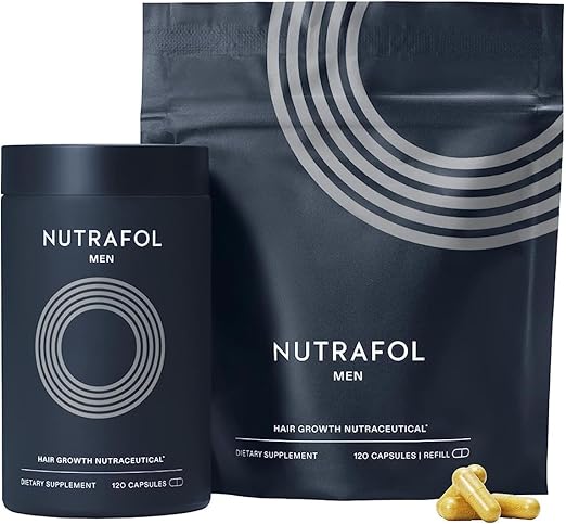 Nutrafol Men's Hair Growth Supplements - Clinically Tested for Thicker Hair & Scalp Coverage 1-Month Supply
